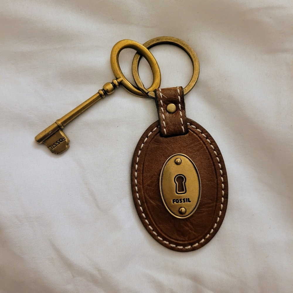 Fossil Leather Keychain